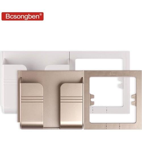 Bcsongben EU socket USB port wall charger 2.1A dual ports phone charger adapter plug socket Outlet Adapter Paste Holder