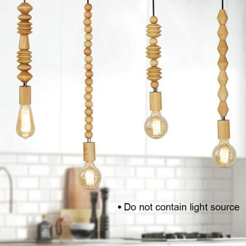 E27 Modern Solid Wood Bead Chain Hanging Suspension Cord for Pendant Lights Wood Hanging Cord Ornaments room decor dream catcher