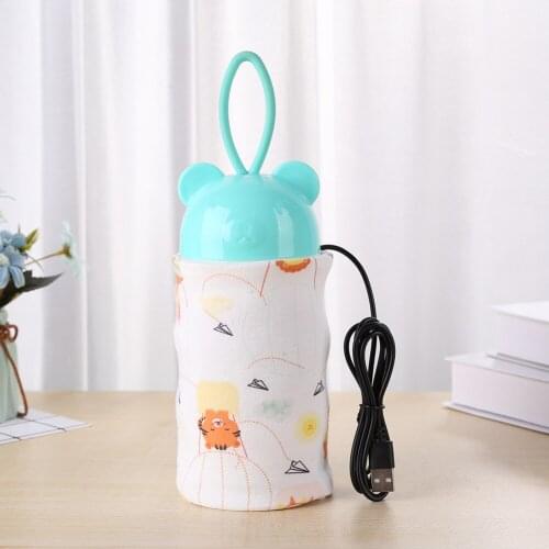 Portable USB Milk Bottle Warmer Cotton Baby Nursing Bottle Thermostat Heater Infant Feeding Bottle Insulation Storage Bag Travel