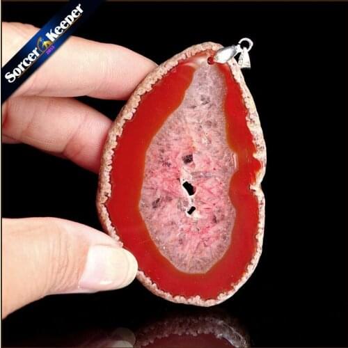 High Quality Natural Crystal Cluster Gem Stone Jewelry Polished Faceted Agates Slice Beads Pendant Necklace for Women WS275