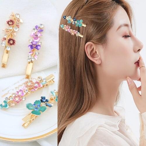 Alloy Hair Clip Womens Multi-color Paint Bangs Clip Side Clip Painted Duckbill Clip Fashion Clip Female Hair Accessories