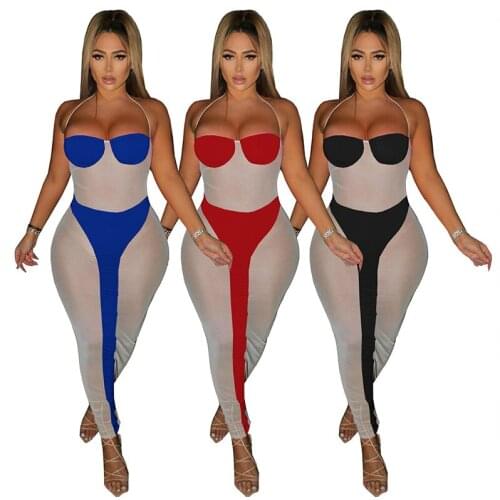 ZKYZWX Sexy Mesh Sheer Bodycon Maxi Dress Summer Clothes Vacation Outfits for Women Clubwear Patchwork Off Shoulder Long Dresses