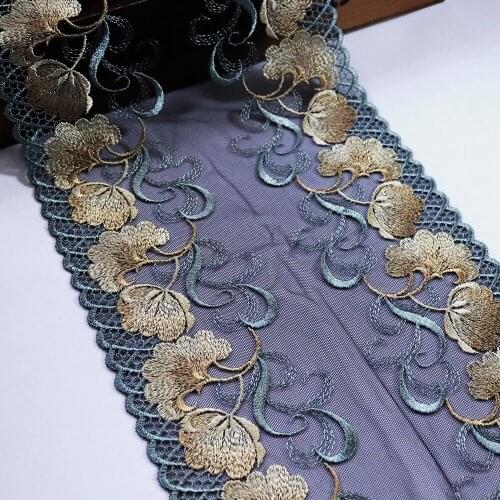 1Meter double sides Embroidery Lace Trim Sewing Mesh Lace Fabric Bra Lingerie Lace Handmade Dress Clothes Accessories Green blue