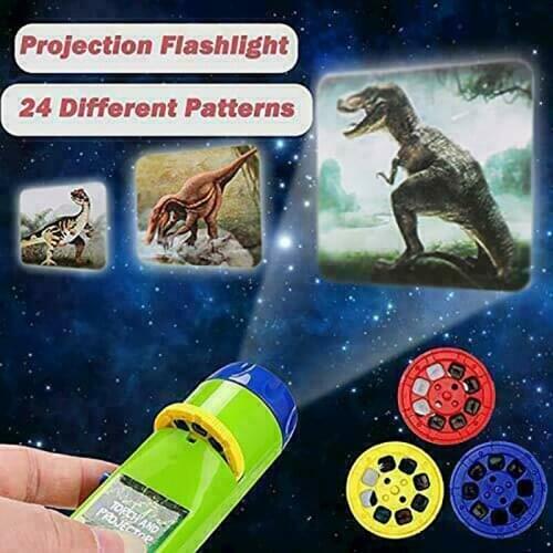1pcs Projection Flashlight Children Projector Light Cute Cartoon Toy Night Photo Picture Light Bedtime Learning Fun Toys