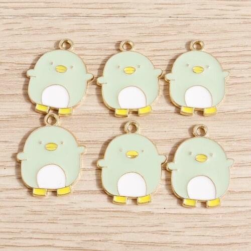 10pcs 18*22mm Cartoon Enamel Penguin Charms for Jewelry Making DIY Cute Animals Charms Pendants Necklaces Earrings Accessories