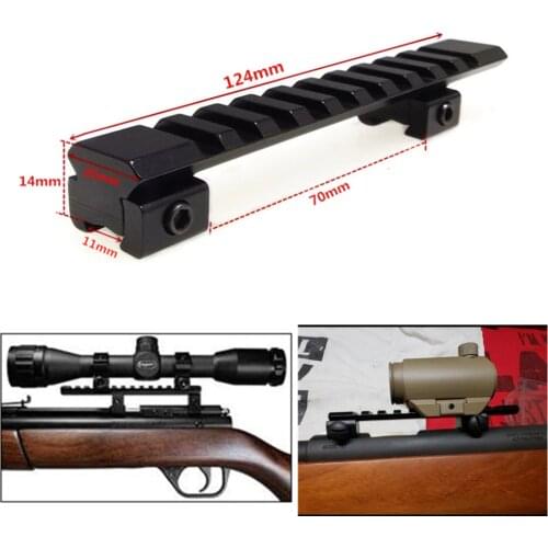10 slots Picatinny Weaver Rail Hunting Scope Rail Adapter 11mm to 20mm 124mm for Rifle Air Gun Scope Mount
