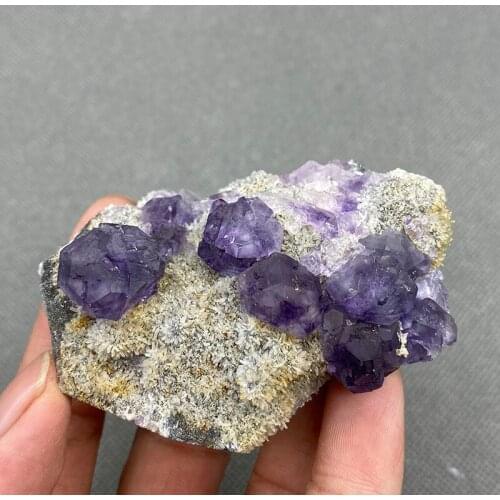 100% Natural Polyhedral Tanzanite blue Purple fluorite cluster mineral specimens Gem level Stones and crystals