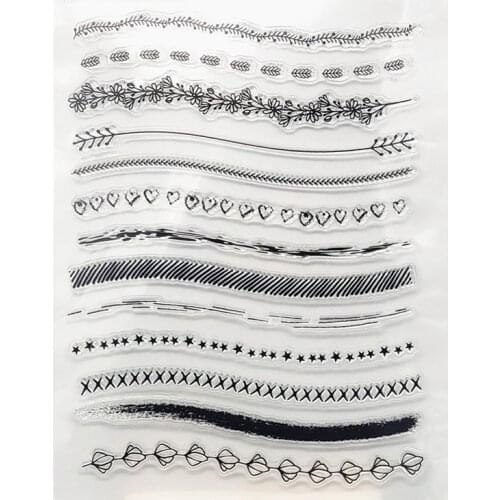 14*18CM Flowers Curve Transparent Seal Clear Stamps Silicone Seal Roller Stamps DIY Scrapbook Album Card Christmas Wedding