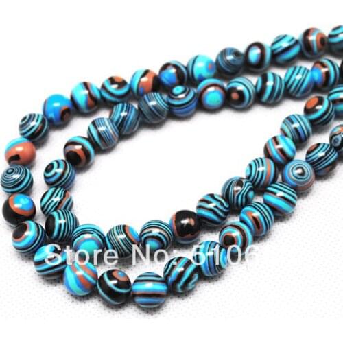 144 Pieces/Lot,Imitation Jasperr blue malachite Synthetic Stone,Wholesale Beads Accessories Size: 8mm