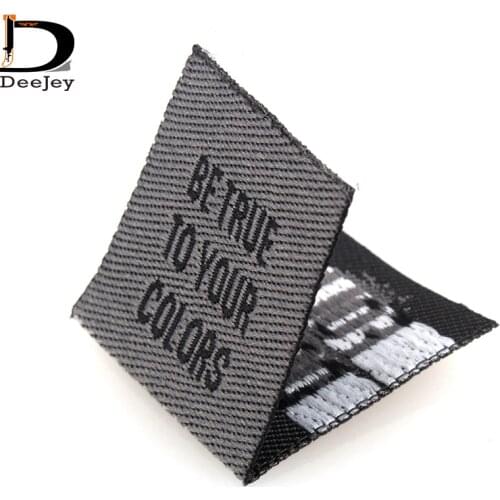 2016 variety cut and folded woven Clothing labels tags private logo labels for clothing 1000pcs lot