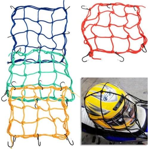 30*30cm Motorcycle 6 Hooks Hold Down Helmet Luggage Mesh Net Bungee Fuel Tank Mesh Net For Motorbike Scooter Moped And Quad Bike