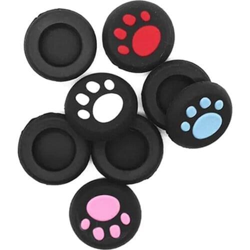 4Pcs 3D Cute Cat Paw Thumb Gripne Controller Silicone Protective Cover Thumbstick Case for PS5 PS4 PS3 Xbox 360