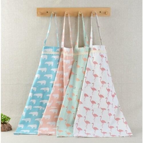 50pcs Polar Bear Ostrich Cotton Linen Apron Oil Proof Cooking Apron Kitchen Adult Sleeveless Household Apron W9851