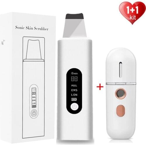 42°C Heat Ultrasonic Skin Scrubber Facial Skin Scrubber Face Cleaning Electric Peeling Shovel Blackhead Removal Pore Cleaner