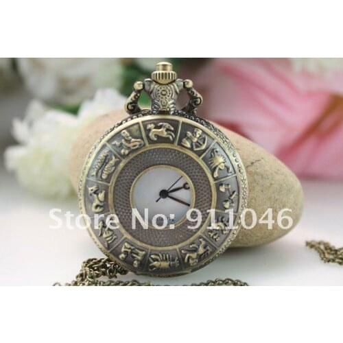 DHL free Shipping bronze hollow quartz Pocket Watch necklace gift watch on sale 50pcs/lot