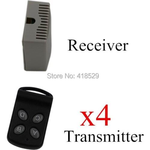 12V Wireless Remote Control Switch,4 CH RF Remote Control Switch System,315/433 MHZ 4 Transmitter And 1 Receiver SKU: 5035