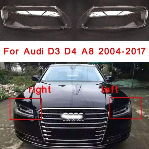 Auto Headlamp Case For Audi A8 D3 D4 2004-2017 Car Front Headlight Cover Glass Lamp Shell Lens Glass Caps Light Lampshade