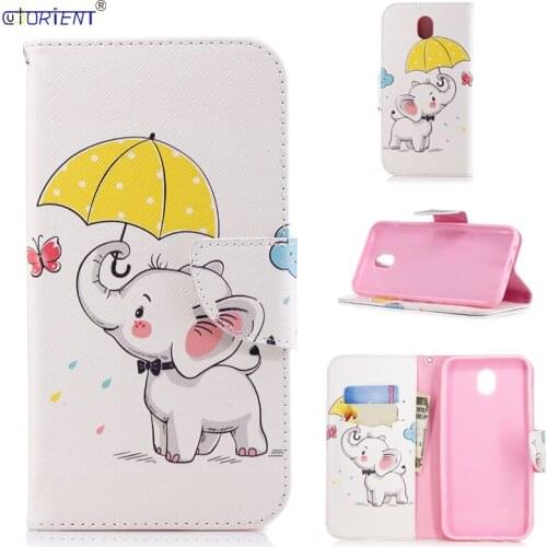 For Samsung Galaxy J7 Pro 2017 Cute Cartoon Flip Wallet Case SM J730F J730F/DS J730G J730K J730GM J730FM/DS Card Slot Phone Bag
