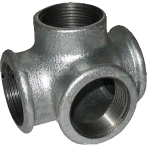 2pcs 1/2 Inch Black Cast Iron Side Outlet Tees Pipe Fittings Plumbing BS Thread Hardware Pipe Fittings Industrial Wall Mounted