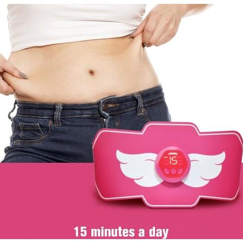 Hot EMS Abdominal Slimming Electronic ABS Muscle Stimulator Toning Waist Trainer Loss Weight Fat Body Massage Adjustable PU Belt