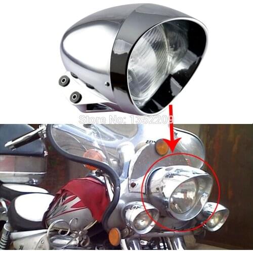 6.5" Chrome Bullet Headlight For Harley Cruise Honda Steed Shadow Motorcycles