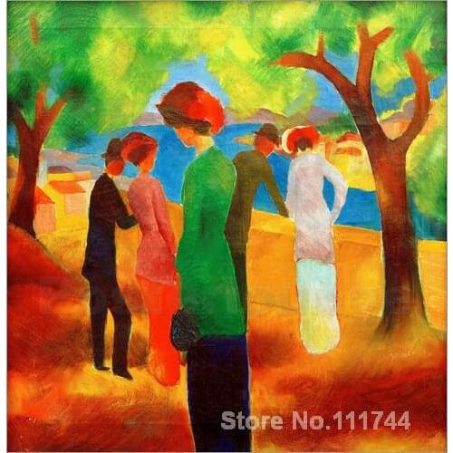 Lady in a Green Jacket famous August Macke Paintings High quality Hand painted