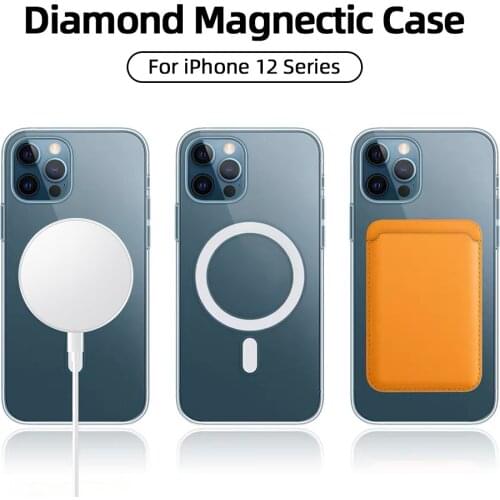 Magnectic Case For iPhone 12 Pro Max 12 mini Case For Magsafe Wireless Charging Shockproof Full Protection PC+TPU Phone Case