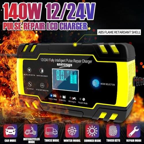 2-150Ah Multi-Functional Easy Use Automotive Smart Battery Charger with LCD Display for Car Truck Motorcycle Battery Charger