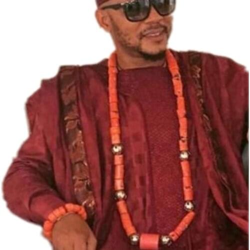 Jewelry Set Coral Men One Layer 100% Original Coral Beads Jewelry Set African Nigerian Necklace Set of Jewelry Wedding Necklace