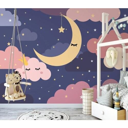 Bacal custom 3D wallpaper mural Nordic fantasy starry blue sky childrens room background living room bedroom decoration huda