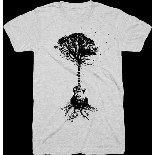 New Unisex Guitar Tree Tee Music Shirt Artist Gifts T Shirt Hot 2021 White Color