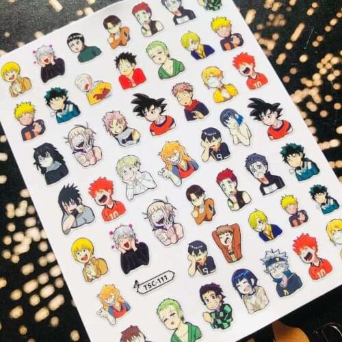 Newest TSC-111series anime boy designs 3d nail art sticker nail decal accessories