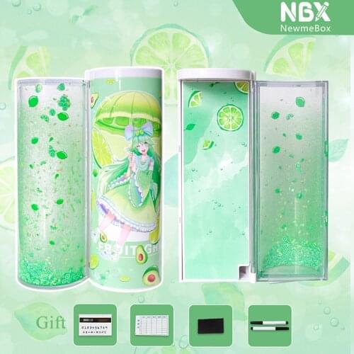 Cartoon pencil case quicksand estuche escolar Cat trousse scolaire stylo newmebox pencil box pencilcase nbx school supplies