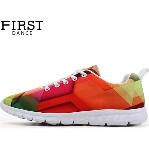 FIRST DANCE Women Girls Flats Shoes Casual Lace-up Female Leisure Customized 3D Prints Shoes Women Casual Party Breathable Shoes