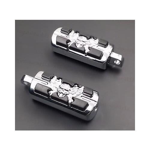 Skull Wing Male Mount Foot Pegs Peg Footrests Footpeg Support for Harley Dyna XL Cruiser