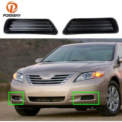 POSSPAY Car Front Bumper Fog Lights Cover Left Right Lower Grille Bezel Housing for Toyota Camry 2007 2008 2009 Exterior Parts