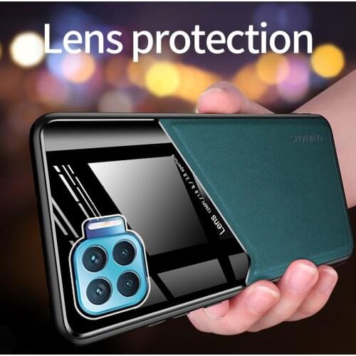 For Oppo A93 2020 Case Cover Shockproof Soft PU Leather Mirror Back Phone CASE for Oppo Reno 4 Lite Magnetic Holder Cover A 93