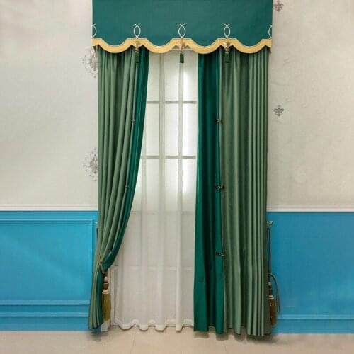 Luxury Solid Color Nordic Jacquard High Precision Shading Curtains for Living Room Bedroom European Luxury Curtains with Valance