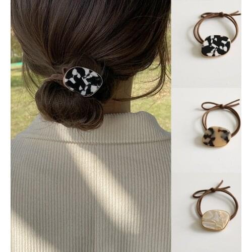 Ruoshui Woman Irregular Acetate Hair Ties Women Scrunchies Rubber Band Girls Hair Ring Headwear Hair Accessories Ornaments