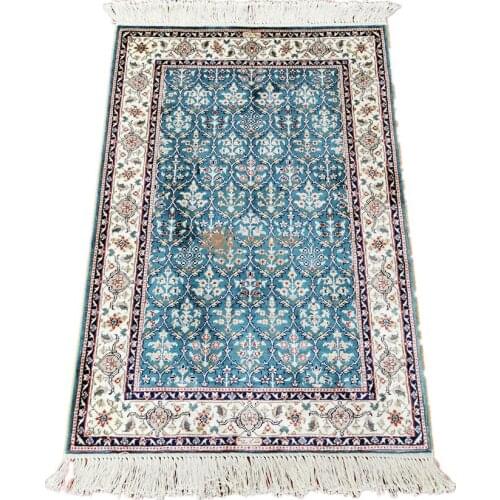 Seeykeep™ 2x3ft Silk Handknotted Elegant Floral Pattern of Peach Shape Branching Linked Rug -NY3016054