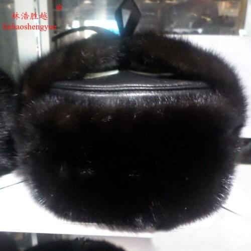 Linhaoshengyue Real Fur Mink Fur Protect Ear Fur Man Hat Warm in Winter Freeshpping 2016 NEW