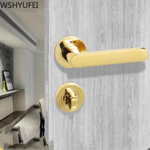 Modern Zinc alloy Mute Room Door Lock Handle Fashion Interior Door Knobs Anti-theft Gate Lock Furniture Hardware Accessories