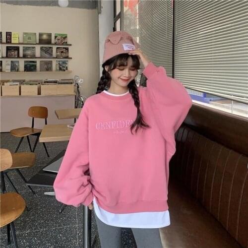 Sweatshirt Spring Autumn Crewneck Vintage Harajuku Female Sweetshirts Casual Pullover Hoodie Woman Clothing Loose Tops for Women