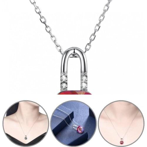 Comfortable to Wear Stylish Faux Crystal Women Necklace Neck Decoration Pendant Necklace Faux Crystal for Party