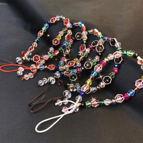 Universal Phone Charm Strap Mobile Chain Multi Color For Girls Phone Choker Wrist Strap Lanyard for Keys Lady Gift