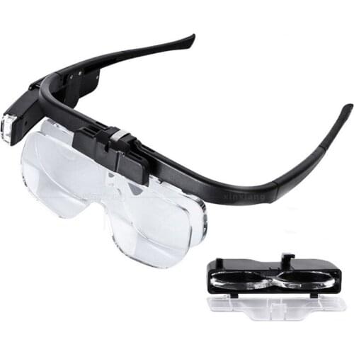 1.5X 2.0X 2.5X 3.5X 4.0X 4.5X LED Illuminated USB Rechargeable Headband Magnifying Glass Helmet Magnifier Repairing Visor Aid