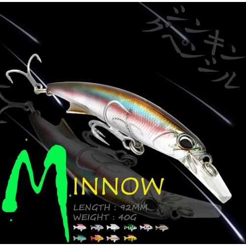 WALK FISH 92MM 40G Minnow Fishing Lure Sinking Hard Bait 3D Eyes Wobblers Artificial Bait Carp Pesca Japan Fishing Tackle