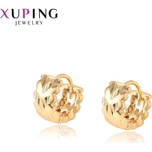 Xuping Fashion Earring Jewelry Gold-color Plated Hoop Earrings for Women Wholesale Engagement Party Gifts 96888