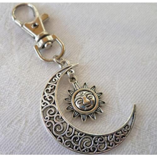 Moon Kaychain Sun Kaychain Moon Pendant Moon Jewelry Sun Pendant Sun Jewelry Moon Kaychain Crescent Kaychain for Women