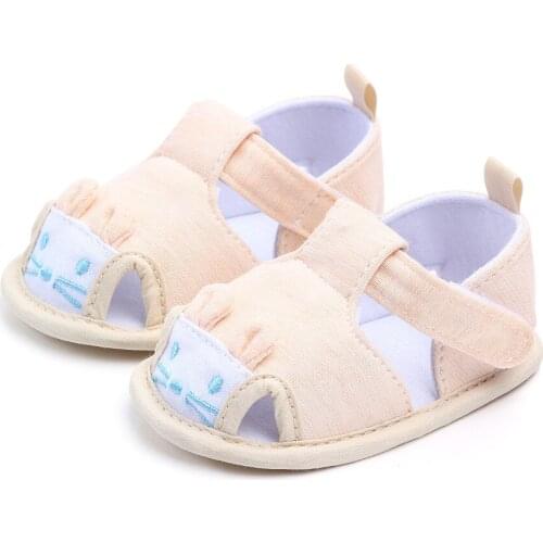 Newborn Baby Summer Sandals Girls Flower Toddler Shoes Flats Sandals Princess Cute Beach Shoes Rubber Sole Anti-Slip Crib Shoes